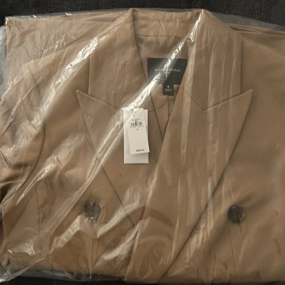 Banana Republic STRETCH-COTTON ICON BLAZER, color: Afternoon Latte, size: 4, NWT - Picture 5 of 8